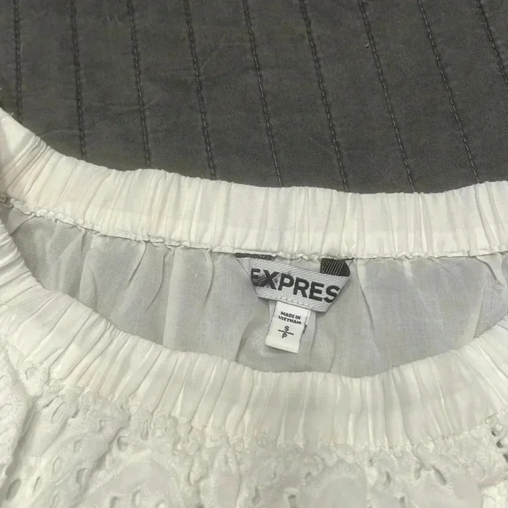 Express white off shoulder top Size Small - Picture 2 of 9